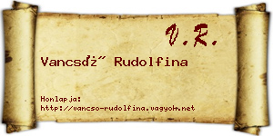 Vancsó Rudolfina névjegykártya